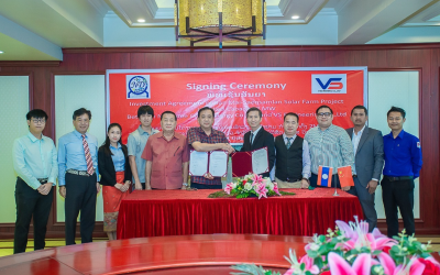 ພິທີເຊັນສັນຍາຮ່ວມລົງທຶນພັດທະນາໂຄງການພະລັງງານແສງຕາເວັນແສນສຳລານ 2MW